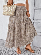 Damen Maxirock mit fließendem Schnitt und floralem Design EB