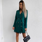 Damen eleganter Doppelknee-Blazer mit Spitzenbesatz EB