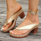 Damen Elegant Schlüpfsandalen mit Absatz EB