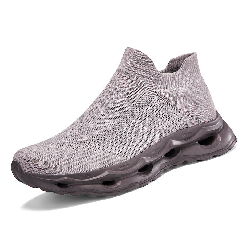 Unisex nan sockenartiger Strickslipper mit gelochter Hohlkammer-Dämpfung EB