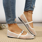 Damen Ballerina mit dekorativem Netzdesign EB