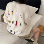Damen Grober Strickcardigan mit praktischen Taschen und Knopfdetails EB