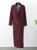 Damen Eleganter Wollmantel mit doppelt geknöpftem Design EB