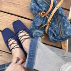 Damen Ballerinas mit modischem Schnürdesign EB