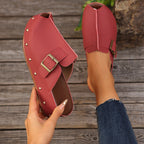 Damen Clogs mit modischem Schnallen-Design und trendiger Metallverzierung EB