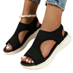 Damen Atmungsaktive Freizeit-Sandalen mit modischem Strickdesign und dämpfender Sohle EB