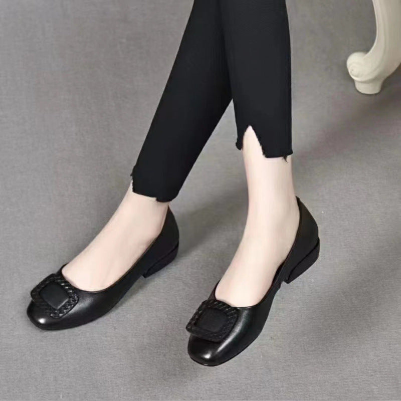 Damen Bequeme Ballerinas mit dekoren Schmuck-Ausschnitt EB