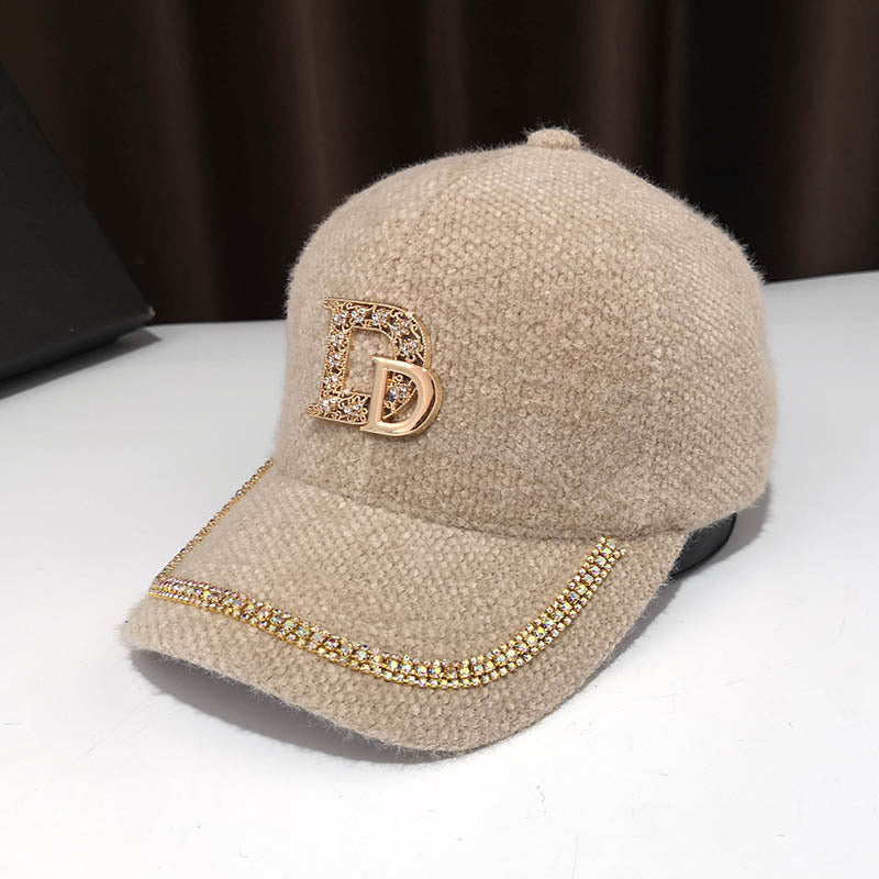 Luxuriöse, verzierte Fleece-Baseballkappe für Damen