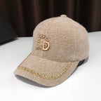 Luxuriöse, verzierte Fleece-Baseballkappe für Damen