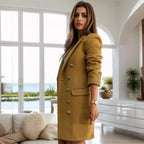 Damen eleganter, taillierter Trenchcoat EB