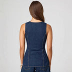 Damen Jeansweste mit tailliertem Schnitt und praktischen Taschen EB