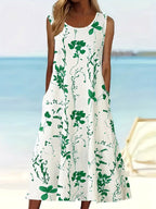 Damen Blumenmuster Sommerkleid EB
