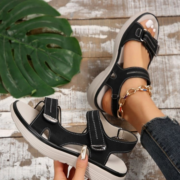 Damen Bequeme Freizeitsandalen mit ergonomischem Riemchen-Design EB