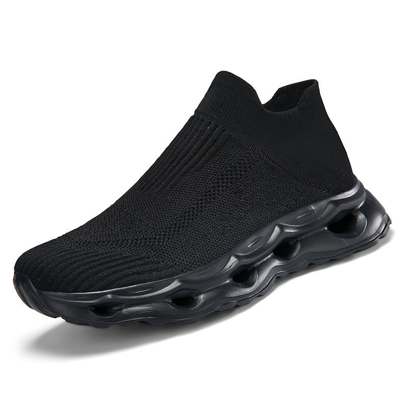 Unisex nan sockenartiger Strickslipper mit gelochter Hohlkammer-Dämpfung EB