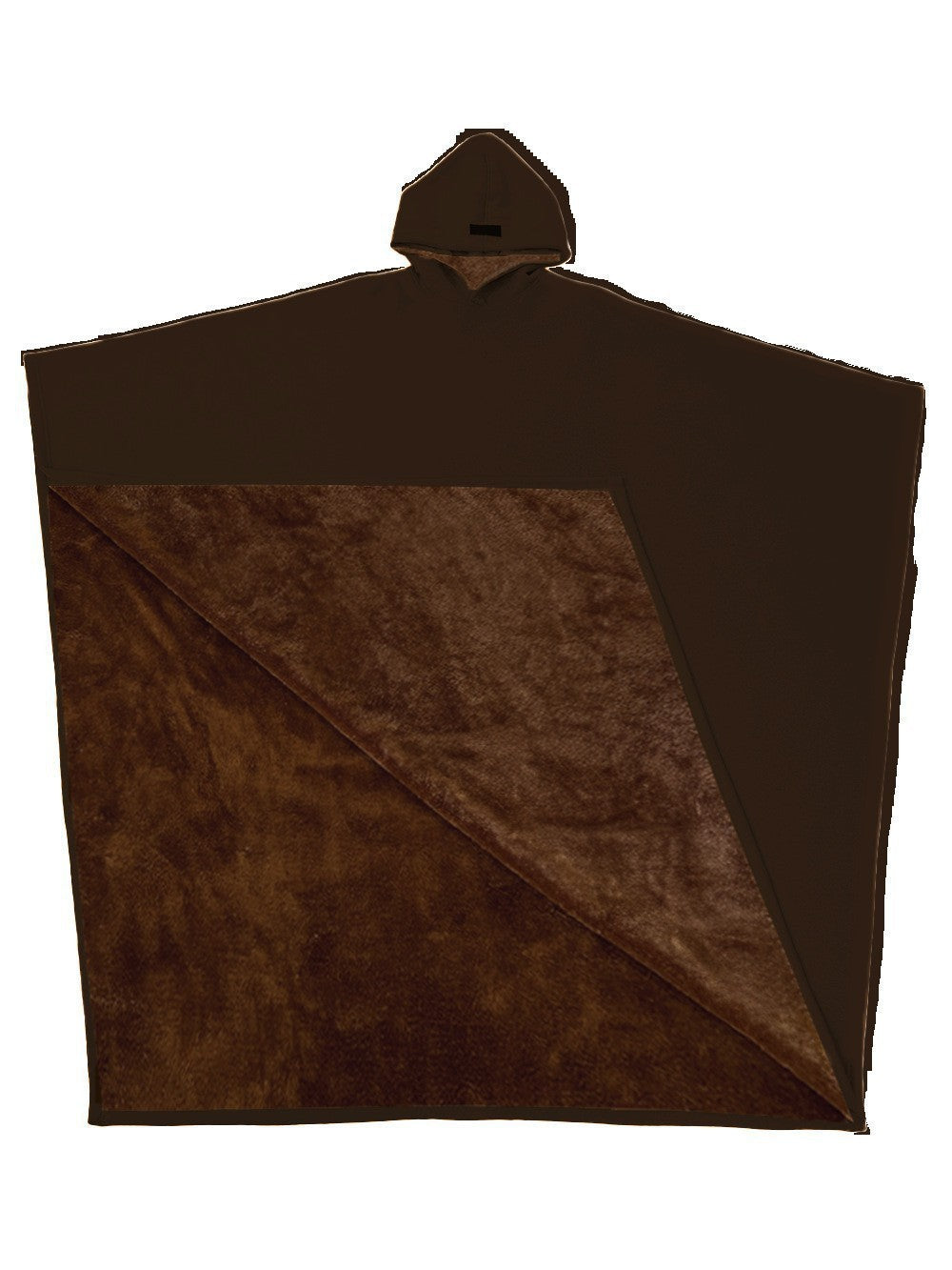 Damen kuscheliger Kapuzenponcho aus weichem Mikrofleece EB