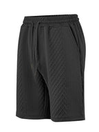Strukturierte Herren-Loungeshorts mit elastischem Bund, Kordelzug und Seitentaschen