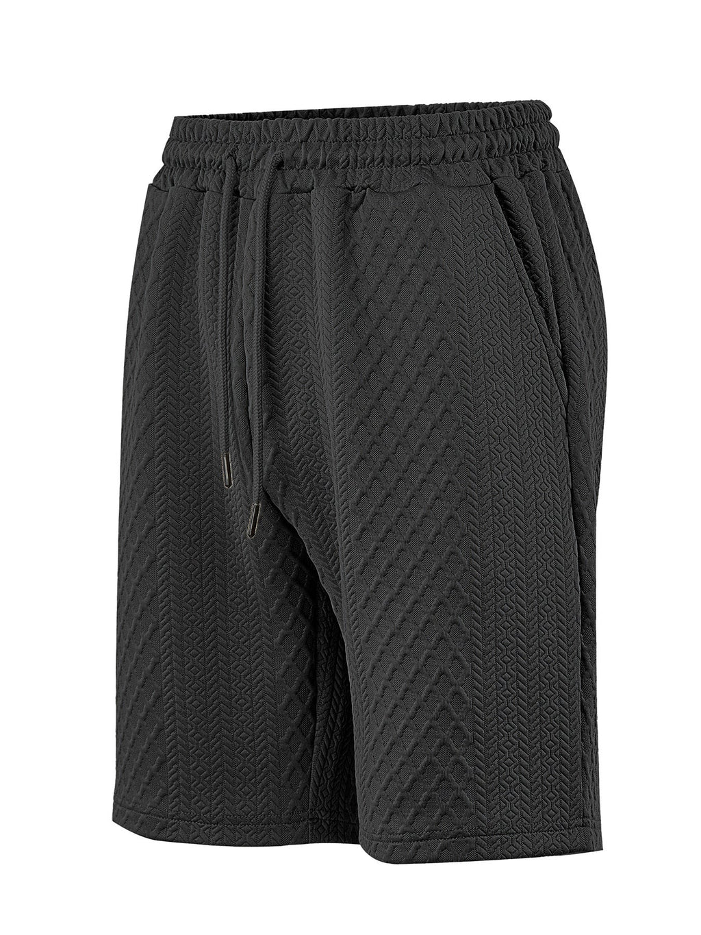 Herren nan strukturierte Lounge-Shorts mit Elastikbund Tunnelzug und seitlichen Eingrifftaschen EB