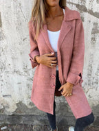 Damen eleganter Wollmantel mit praktischen Taschen EB