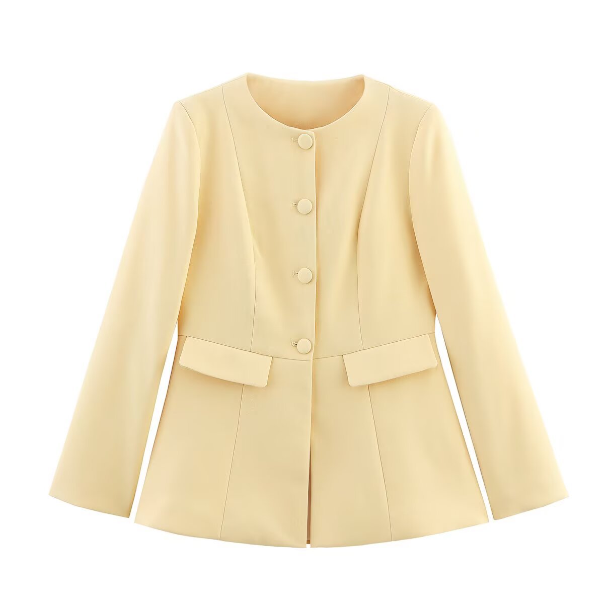 Damen elegante Blazerjacke mit schickem Taillenschnitt EB