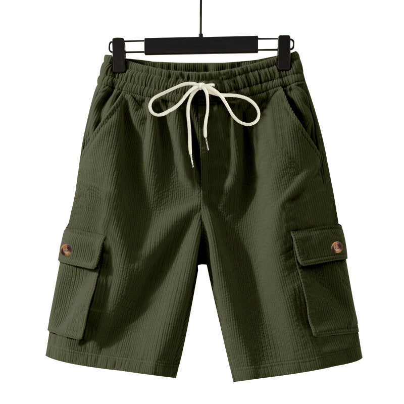 Herren-Cordshorts mit Cargo-Taschen und Kordelzug