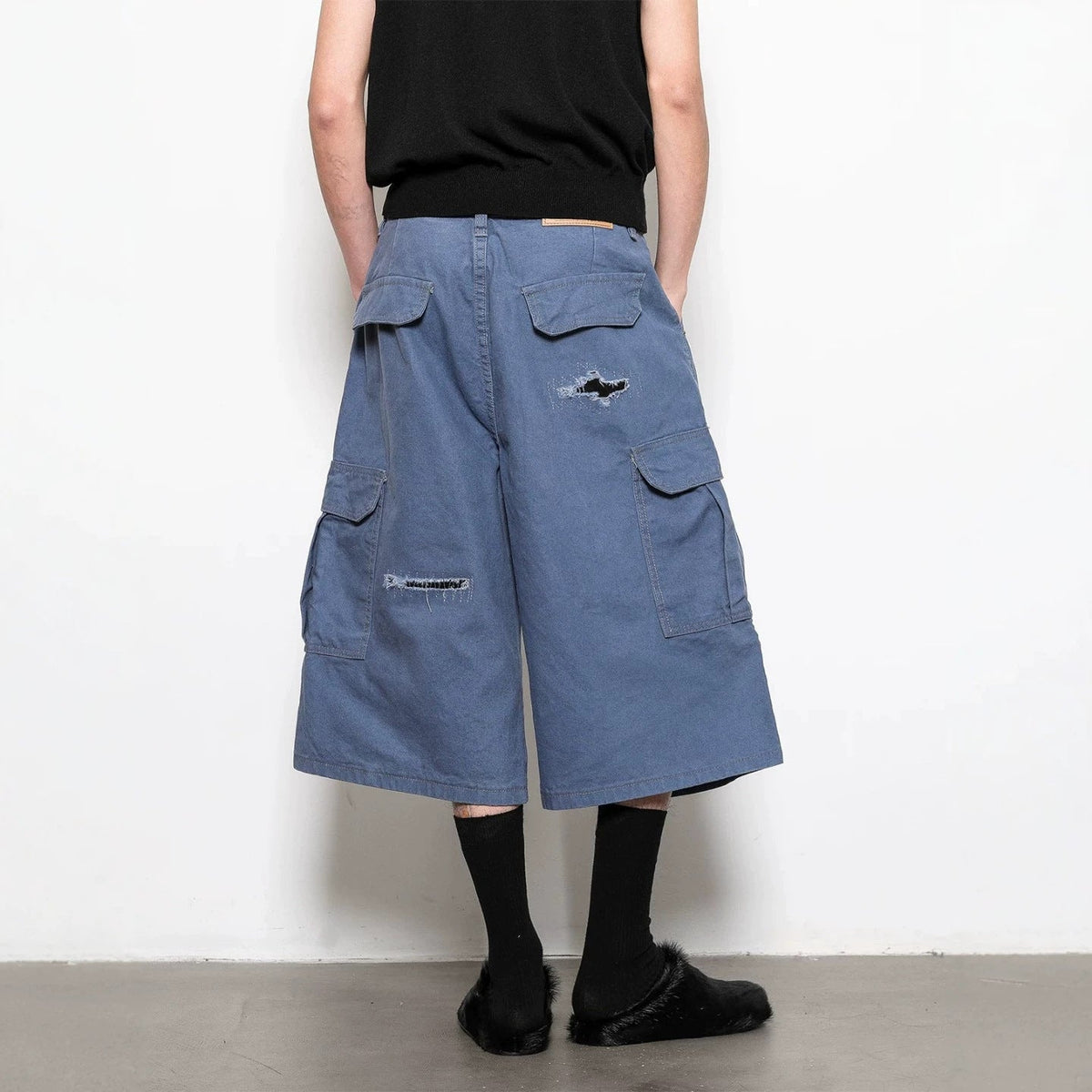 Stilvolle Herren-Cargoshorts mit weitem Schnitt und praktischen Taschen
