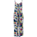 Damen Lässiger Jumpsuit mit floralem Design und weitem Bein EB