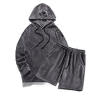 Herren Kuscheliges Hoodie-Shorts-Set EB