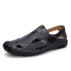 Herren Atmungsaktive Leder Freizeitschuhe mit rutschfester Sohle EB