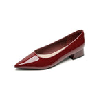 Damen elegante Ballerinas mit spitzem Zehenbereich und komfortablem Blockabsatz EB