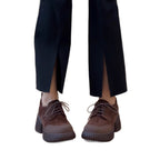 Damen bequeme Plateau-Schnürschuhe mit robustem Sohlenprofil und trendigem Design EB