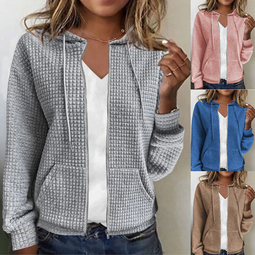 Damen Fleecejacke mit Strukturiertem Waffelmuster EB