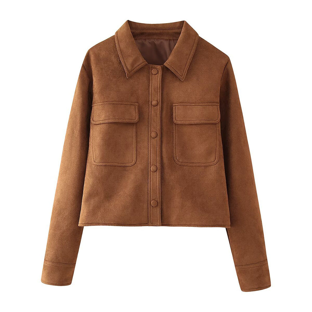 Damen Kunstlederjacke im modischen Oversized-Schnitt mit praktischen Taschen EB