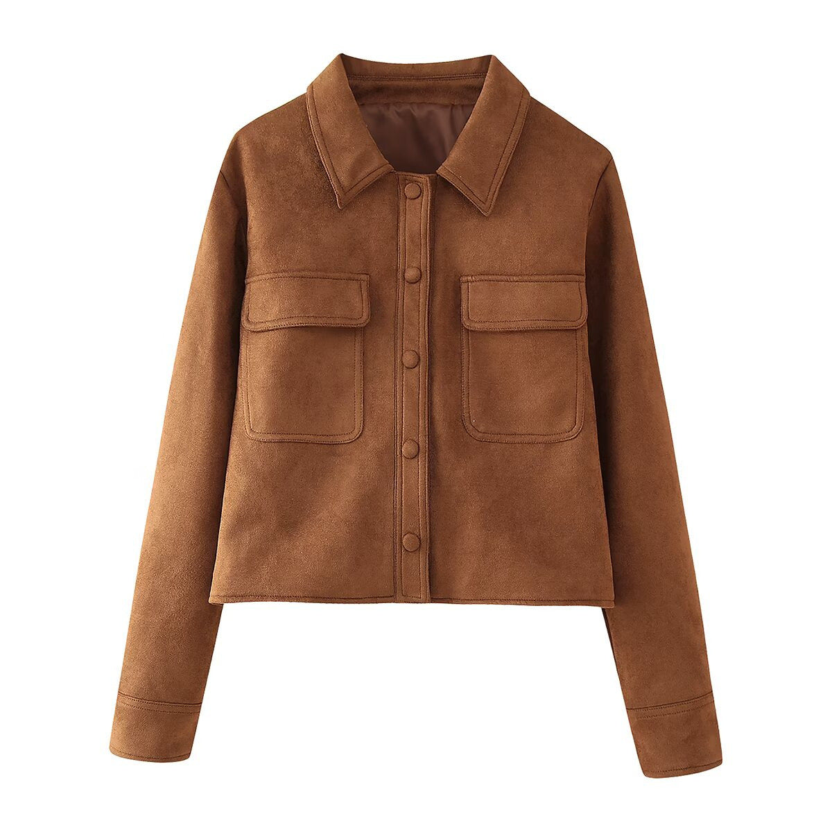 Damen Kunstlederjacke im modischen Oversized-Schnitt mit praktischen Taschen EB