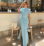 Damen Elegantes Maxikleid mit dekorativen Drapierungen EB