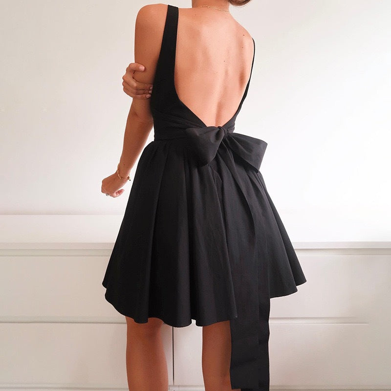 Damen A-Linien Minikleid mit quadratischem Ausschnitt und voluminösem Rock EB