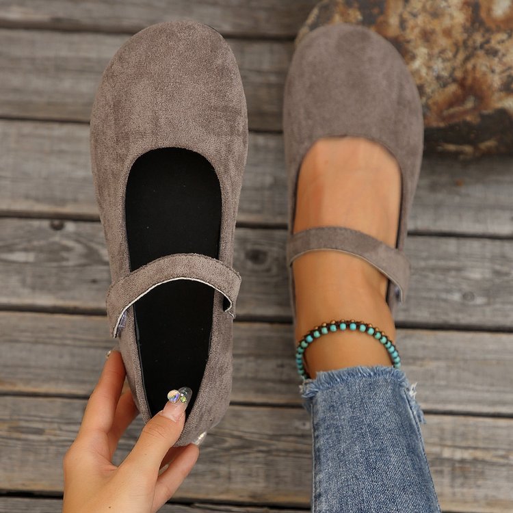 Damen Ballerinas mit verstellbarem Klettverschluss und weichem Obermaterial EB