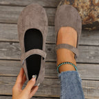 Damen Ballerinas mit verstellbarem Klettverschluss und weichem Obermaterial EB
