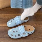 Damen Bequeme Slipper mit Sternenmotiv und verstellbarem Riemen EB