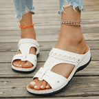 Damen Bequeme Rückenfreies Fußbett-Sandalen EB