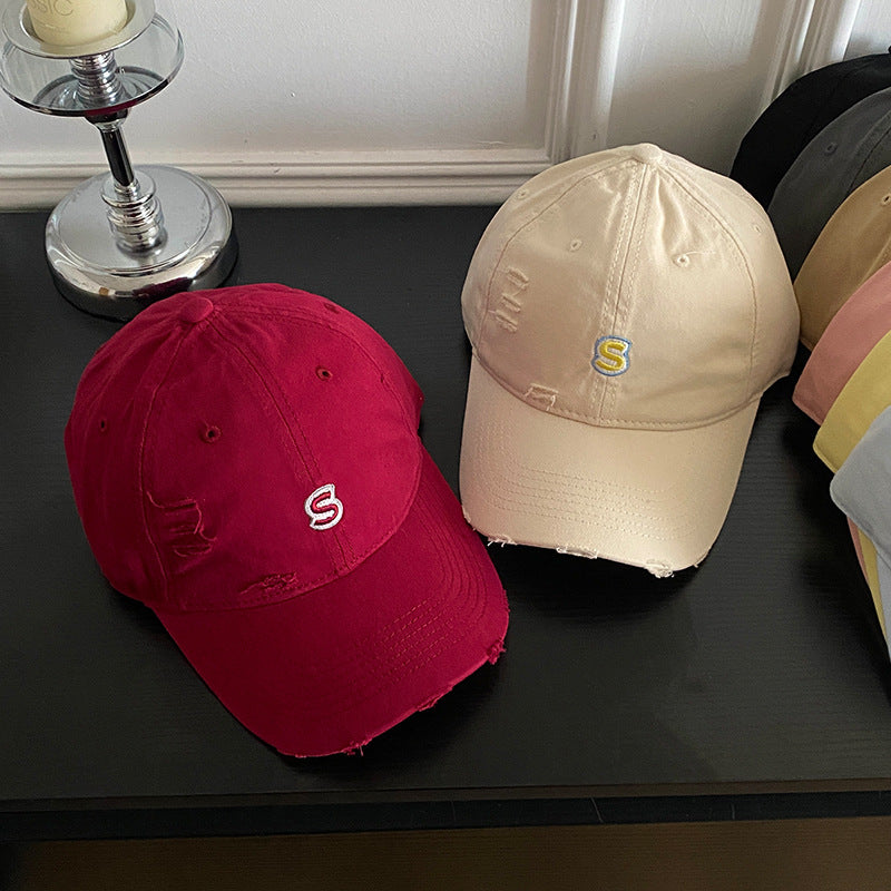 Unisex-Baseballkappe mit Stickerei im Used-Look