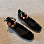 Damen Ballerina-Schuhe mit verspieltem Riemendetail und bequemer Sohle EB
