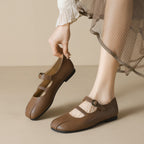 Damen Ballerinas mit eleganter Schnalle und hochwertigem Leder EB