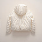 Damen gesteppte Jacke mit Kapuze und trendigem Design EB