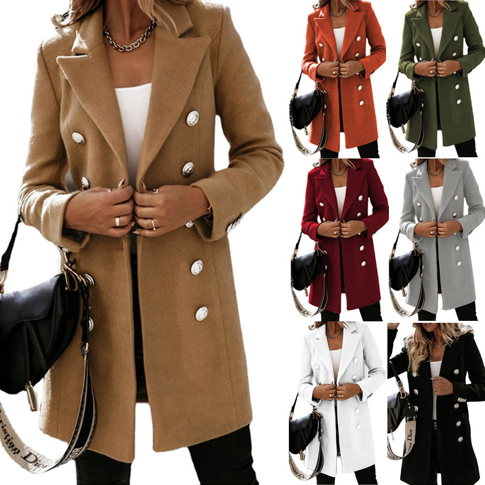 Damen eleganter und taillierter Designer-Mantel EB