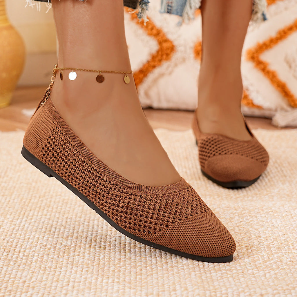 Damen elegante Ballerinas aus atmungsaktivem Mesh-Material EB
