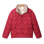 Damen Komfortable gesteppte Jacke mit hohem Kragen und Reißverschlusstaschen EB