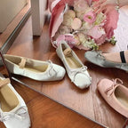 Damen Ballerina-Schuhe mit glamourösem Schleifendetail und flexiblem Riemendesign EB