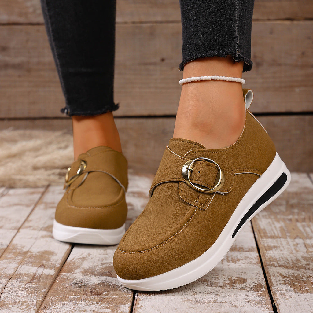 Damen bequeme Slipper mit modischem Schnallen-Detail EB