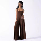 Damen Jumpsuit mit weit geschnittenem Bein und tiefem Rückenausschnitt EB