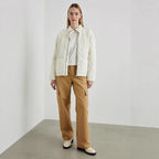 Damen gesteppte Oversized-Jacke mit hohem Kragen und elastischem Bund EB